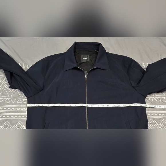 Theory Brody Precision Ponte Zip Front Navy Jacket Size Large - Picture 5 of 8